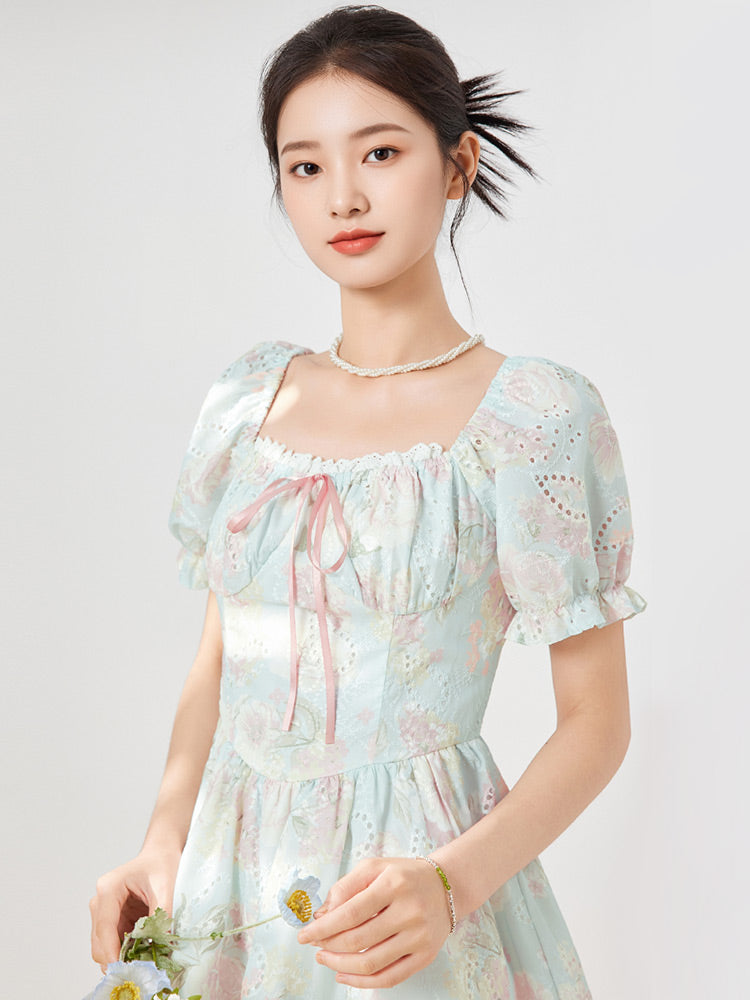 2025 夏の新しいフレンチレトロ宮廷風ロマンチックな女性気質デザイン感ワンピース